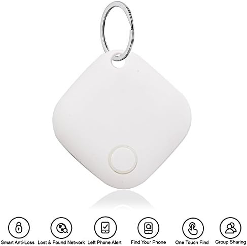 OutFans Rectangle Key Finder/Pet Finder/Phone Finder,Waterproof Smart Bluetooth 4.0 Anti-lost Alarm Wireless Device,Lost and Found Device,Great Tracker on Kids/Pets/Wallet(L1.5"×W1.5"×H0.35")(White)