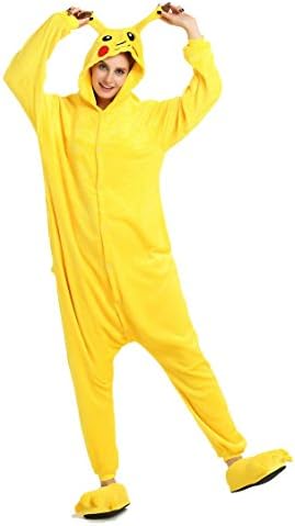 ZEALOVE Unisex-adult Pajamas Kigurumi Onesie Costume Animal Cosplay Anime Cartoon (L, Pikachu)