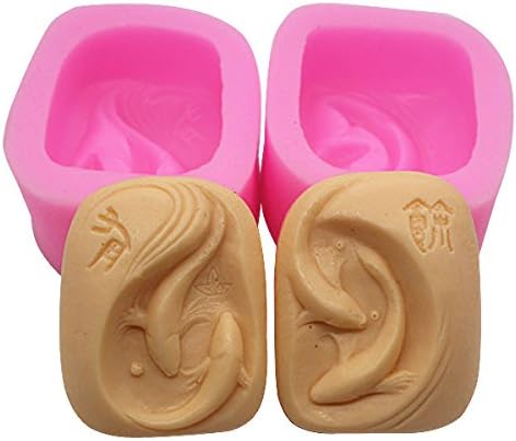2pcs Lingmoldshop Fish Craft Art Silicone Soap Mold DIY Candy Mould Craft Molds Handmade Candle Molds