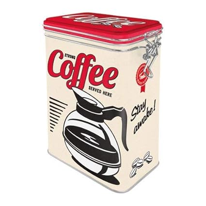 Nostalgic-Art 31105 USA - Strong Coffee Served Here | Retro Aromadose| Blech-Dose | Kaffee-Dose | Aromadeckel | Metall