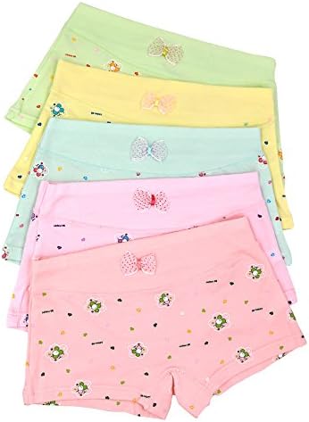 Girls Underwear,Little Girls Boyshort Hipster Cotton Briefs Panties Kids Underwear 5 of Pack 3t-9t