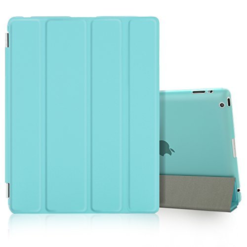 Besdata Auto Wake/Sleep Function & Translucent Magnetic Case for Apple iPad 2 / iPad 3 / ipad 4 Bundle with Screen Protector, Cleaning Cloth & Stylus (Blue)