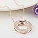 joyliveCY Women Charm Jewerly Pendant Rose Gold Plated Necklace Bicyclic Chain Necklace