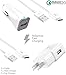 ChargeUP 2.0 Quick Charger Fast Charger for Samsung Galaxy S9/S9 Plus/S8/S8 Plus/Note 8/LG V30/LG V20/LG G5/Google Pixel 2/Pixel XL (1 Wall Charger + 1 Car Charger +2 Cables)