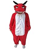 WOTOGOLD Animal Cosplay Costume Unisex Adult Red Dragon Pajamas