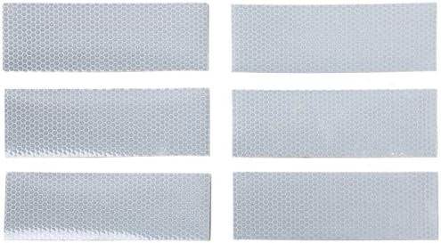 Reflective Tape Silver - DOT-C2 Reflector Acrylic Tape Strips 5cmX15cm ( SET of 6 ) Safety Warning Conspicuity Tape for Vehicles Trailers Bicycles Mailbox Helmuts