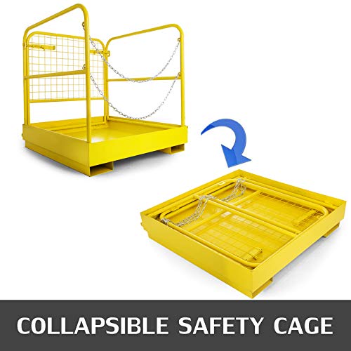 image for BestEquip Forklift Safety Cage Aerial Rails 36x36 Inch Forklift Safety