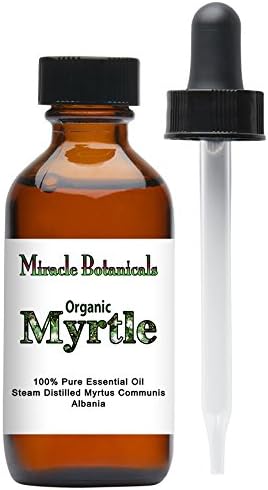 Miracle Botanicals Organic Myrtle Essential Oil - 100% Pure Myrtus Communis - Therapeutic Grade - 60ml/2oz.