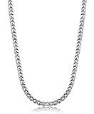 FIBO STEEL 3.5mm Stainless Steel Mens Womens Necklace Curb Link Chain, 24 inches