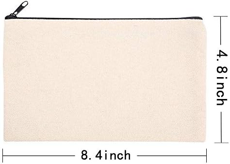 ZeeDix 20 Pack Blank DIY Craft Bag Canvas Pen Case Blank Makeup Bags - Canvas Pencil Bag Cotton Canvas Cosmetic Bag Multi-Purpose Travel Cosmetic Bag 3 ZeeDix 20 Pack Blank DIY Craft Bag Canvas Pen Case Blank Makeup Bags - Canvas Pencil Bag Cotton Canvas Cosmetic Bag Multi-Purpose Travel Cosmetic Bag