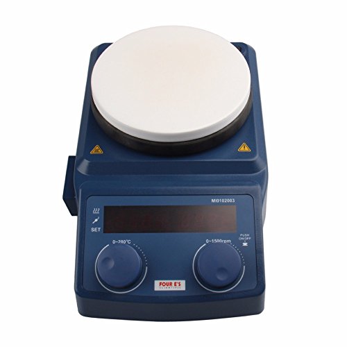 5 Inch Hot Plate Magnetic Stirrer, Ceramic Coated Plate, 50-1500 RPM, RT-280°C, 110 V, LED Digital Display