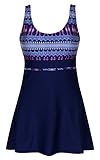 DANIFY Women's One Piece Swimsuits Plus Size Swimwear Cover up Swimdress Bathing Suits