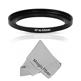Goja 37-52MM Step-Up Adapter Ring (37MM Lens to 52MM Accessory) + Premium MagicFiber Microfiber Cleaning Cloth