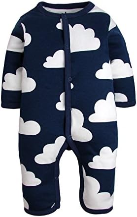 CNMQ-Baby boys girls baby cotton clothing cotton padded warm onesies ,12-18M