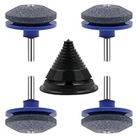 KLEBREIS Lawn Mower Blade Sharpener,4 PCS Wear-Resistant Grinder Wheel Stone for Power Drill Hand Drill, Lawnmower Blade Balancer