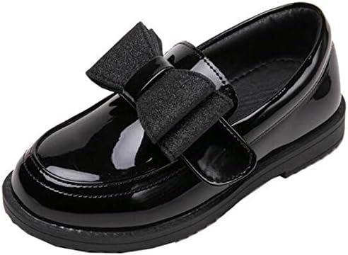 ダダウン 大人気 Dadawen 女の子 ローファー リボン飾り 超可愛い エナメル調 通学靴 ドレスシューズ サイズ 16 5 24 0cm 履きやすい 子供 通気性