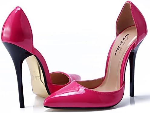 Leeminus Women Pointed Toe Patent PU Stiletto Pump