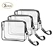 Ariza Clear Toiletry Bag Tsa Approved, Travel Accessories Toiletries Bags Carry On 3-1-1 Quart Sized Airport Airline Compliant Makeup Organizers with Zipper 3pcs/pack (Black)