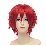 COSPLAZA Cosplay Wig Short Red Halloween Party Hair Boy Anime Synthetic Wigs