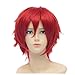 COSPLAZA Cosplay Wig Short Red Halloween Party Hair Boy Anime Synthetic Wigs