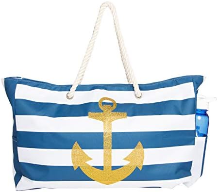 Beach Bag XL, Waterproof Lining, Travel Tote Bag, Zipper Closure, Inner Pockets 1 Beach Bag XL, Waterproof Lining, Travel Tote Bag, Zipper Closure, Inner Pockets