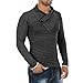 Mens Stylish Tops Slim Fit Casual Fashion T-Shirts Polo Shirt Long Sleeve Tee