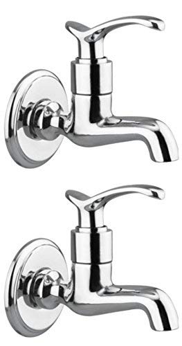 Drizzle Bib Cock Duck Brass Chrome Plated/Bathroom Taps Quarter Turn - Set Of 2