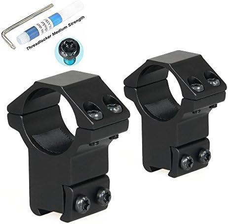 Canis Latran 1'' Dovetail Scope Rings, High Profile Scope Rings Mount for 11mm Dovetail Rails -2 Pieces (One has stop pin)