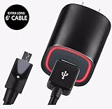 NALAKUVARA Rapid USB Wall Charger Adapter with 6 Ft. Micro USB Data Flashlight Cable Touch for Smartphones & Tablets Samsung Galaxy S6 S6+ S5 S4, S3, Note 5, 4, 3 - LG G4 G3, Nexus 9, 6P, 5X, Player