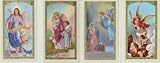 Saint Michael, Gabriel, Raphael and Uriel Set of 4 Archangels Holy Cards with He Lives Cross Bookmark