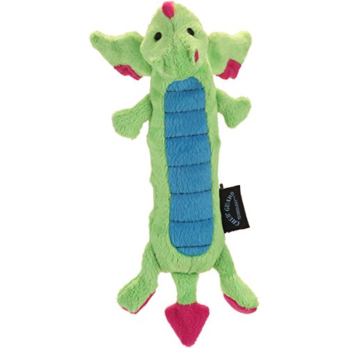 GoDog Skinny Dragons Green Large Toy with Chew Guard