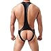 YUFEIDA Men's Athletic Supporters Faux Leather Soft Jockstrap Leotard Slim Fit Active Base Layers Jumpsuits Bodysuit