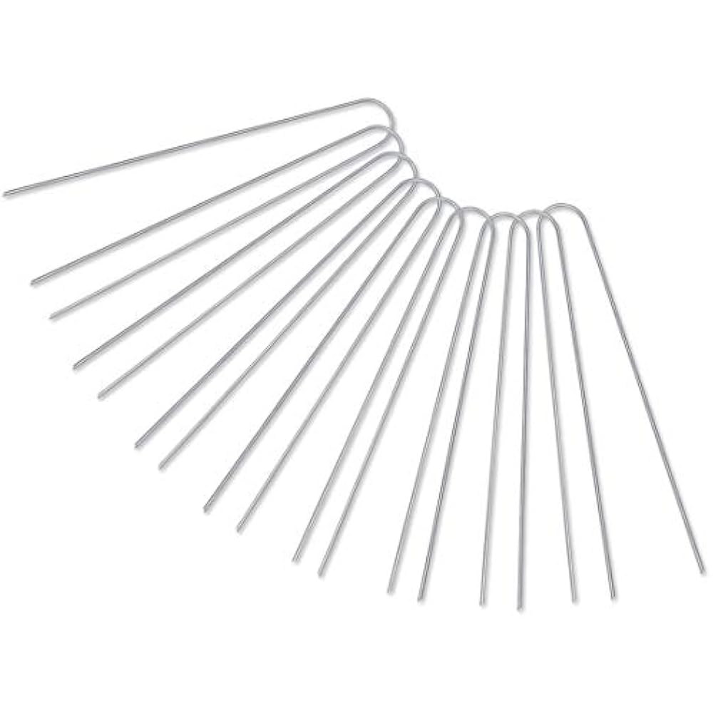 UShaped 50Pack 12 Inches Heavy Duty 11 Gauge Galvanized Steel Garden