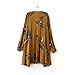 R.Vivimos Women Flowers Print Long Sleeve Loose Short Dresses