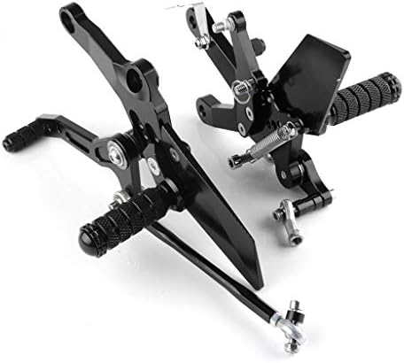 QQJK Motorbikes Foot Rests Accessories CNC Aluminum Alloy Rear Sets Footrest Foot Rest Pegs, for Kawasaki Ninja 400 2018,Black