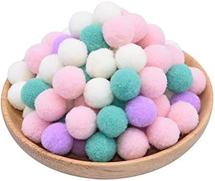 Amazon Co Jp Miyu 100pcsカラフルなポンポン人形の服手作りの素材 ソフトふわふわポンポンpomsボールおもちゃアクセサリー Color Mix2 Size mm ホーム キッチン