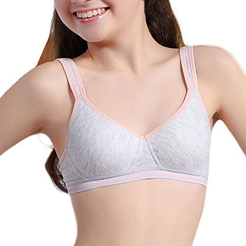 Phennie's Young Teen Girls 7-16 Slim Cotton Bras Thin Cups Bra for Girls Pink, 32