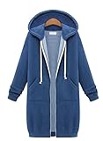 Womens Winter Casual Zip up Coat Hoodie Cardigan Outwear Jacket Long Sweatshirt
