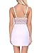 Monrolove Sexy Babydoll Lingerie For Women Lace V Neck Full Slip Nightwear White S