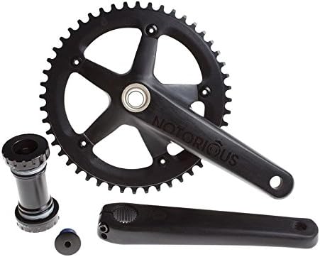 BLB Fixie Track Notorious Track Chainset 46d Matte Black (City Fixed)/Crankset Cranks Fixed Gear Track Notorious Track 46T Matt Black (City Fixed Cranksets)