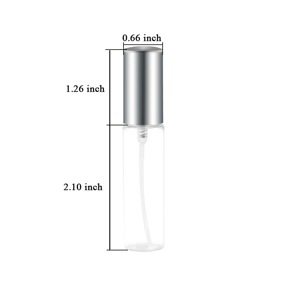 SHiZAK 10pcs 10ml Atomizer Glass Bottle Empty Liquid Containers Transparent Glass Portable Refillable Perfume Spray Bottle for Cosmetic Toiletries, Travel Party Portable Makeup Tool