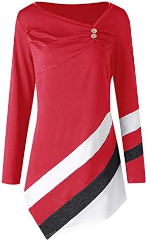 Women Dresses Womens Plus Size Striped Asymmtrical Long Sleeve Pullover Tops Casual Loose Blouse Tunic Tops for Women
