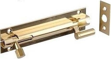 Ironmongery World Solid Brass Cranked Necked Sliding Door Bolts in 2 Size - 4" / 100mm Brass Polished, Polished Brass