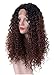 RunM Long Curly Lace Front Wigs For Black Women Ombre Brown Glueless Heat Resistant Synthetic Lace Front Wig Curly