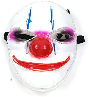 Nirco EL Light Up LED Mask Clown Red Nose Fluorescent Mask Halloween Party Luminous Mask (Sound Control)