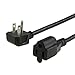 CableCreation [5-Pack] 1 Foot Short Power Extension Cord,16 AWG Angle Power Extension Cable Cord for NEMA 5-15R to NEMA 5-15P, 0.3M / Black
