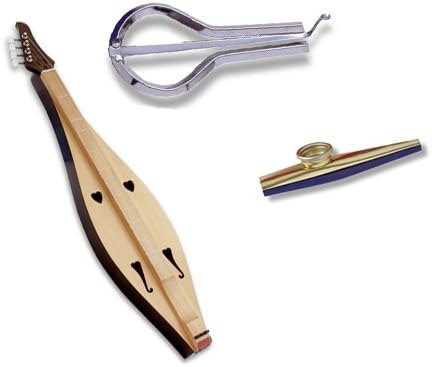 Americana Music Dulcimer Pack - Applecreek Dulcimer, Jaw Harp, &amp; Metal Kazoo Set