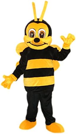 MascotShows Bee Adult Mascot Costume Adult Size Halloween Fancy Dress Suit