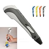 Magicpen 3D Printing Pen Stereoscopic Drawing Doodler with Free ABS Filament 3D Doodle Pen for Kids Drawing + Arts + Crafts Printing Gray Color