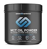 Senshi MCT Oil Powder from Organic Coconuts - Keto Friendly Fat & Fiber Source for Energy, Fat Burn & Appetite Control - Easy to Digest - For Coffee, Smoothies and Shakes - Made in USA